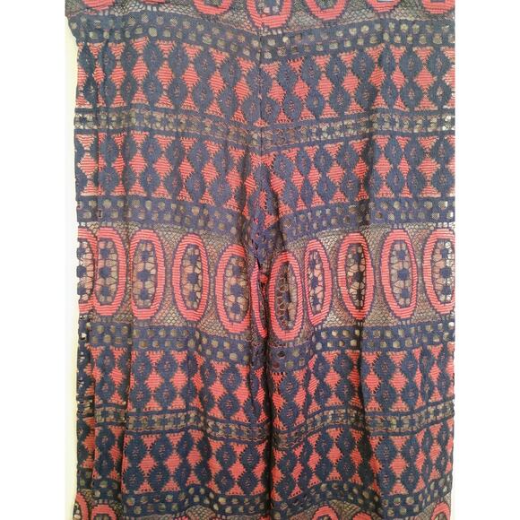 Bohemian Bell Bottom Pants Women 31 Tribal Sheer Retro Bold Festival 70s Hipster - Picture 3 of 5